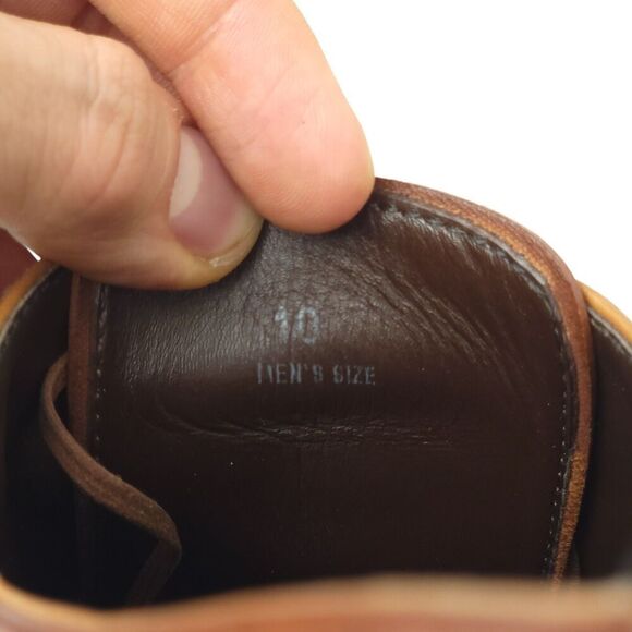 TOD'S Tan Brown Leather Wingtip Brogue Leather Oxford Dress Shoes 10 Old Money - Picture 10 of 10